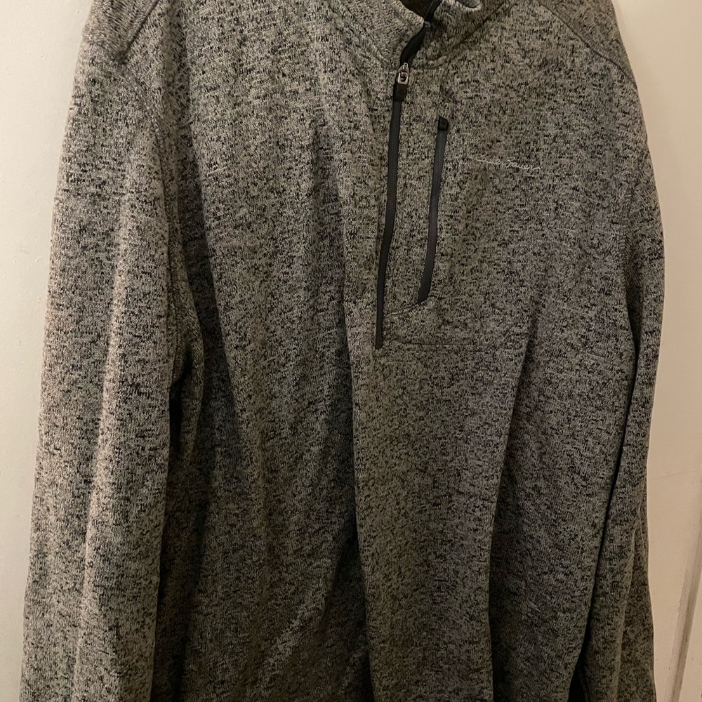 Eddie Bauer Men's Charcoal Zip-Up Sweater